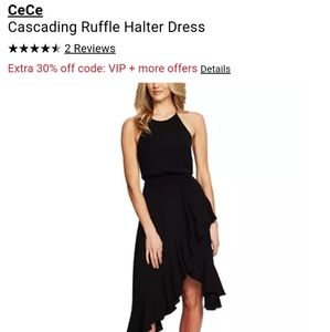 CeCe Cascading Ruffle Halter Dress